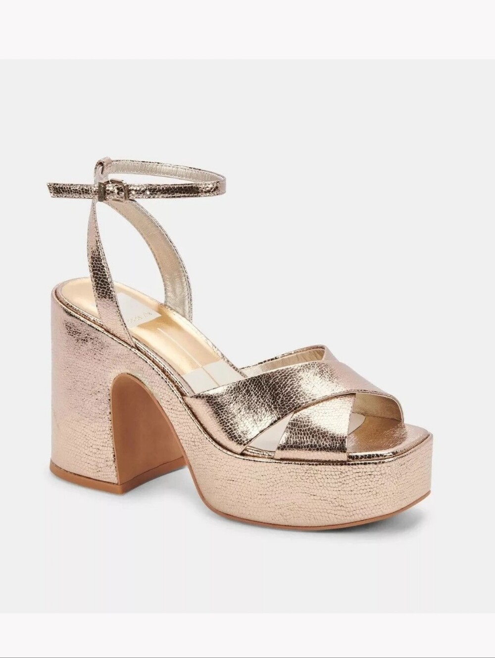 Dolce Vita Wessi Metallic Gold Platform Heels